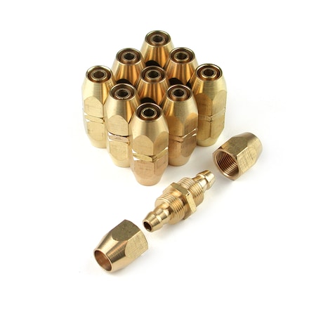 Primefit 1/4" x 1/4" Poly Hose Splicer, 10PCS HF14PU14PU-B10-P